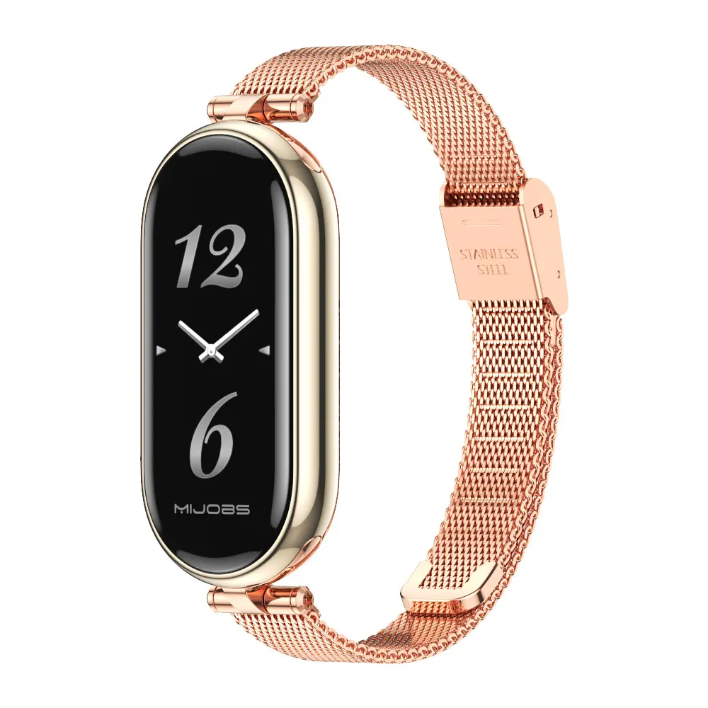 Strap For Xiaomi Mi Band 8 9 7 6 5 43 Smart Bracelet Women Girls Fashion Metal Mesh Watchband Replacement Accessories Miband 7 6 5