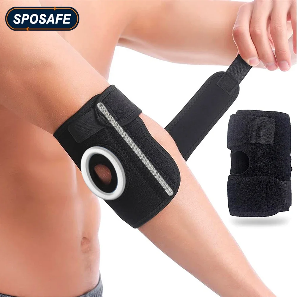 

1/2PCS Sport Elbow Brace Adjustable Elbow Support with Spring Stabilizer Elbow Strap - Golfers Tennis Elbow,Arthritis,Tendonitis