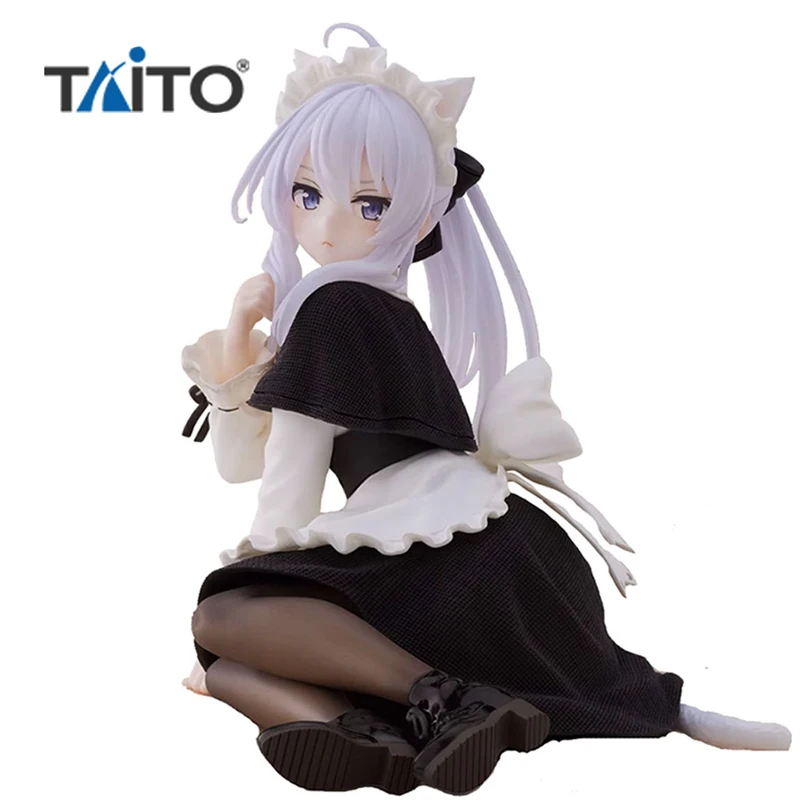 

В наличии Original Taito Elaina Cat Ear горничная вер. Фигурка аниме Majo No Tabitabi, модель игрушки, кавайная кукла, коллекционный комплект 13 см