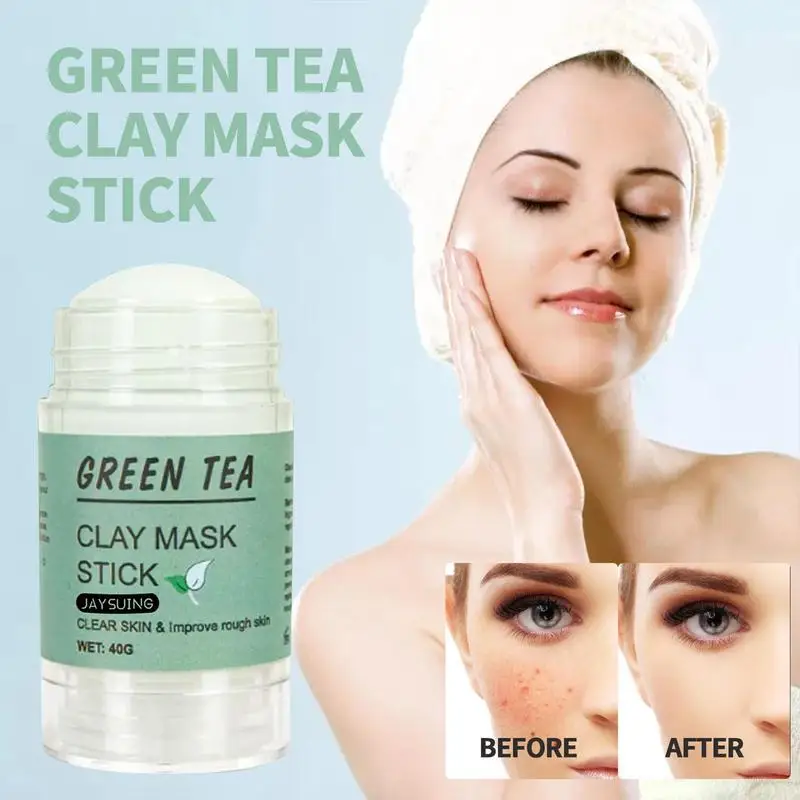 Green Tea Deep Cleansing Stick Purifying Clay Mask Pore Shrinking Oil Control Blackheads Remover