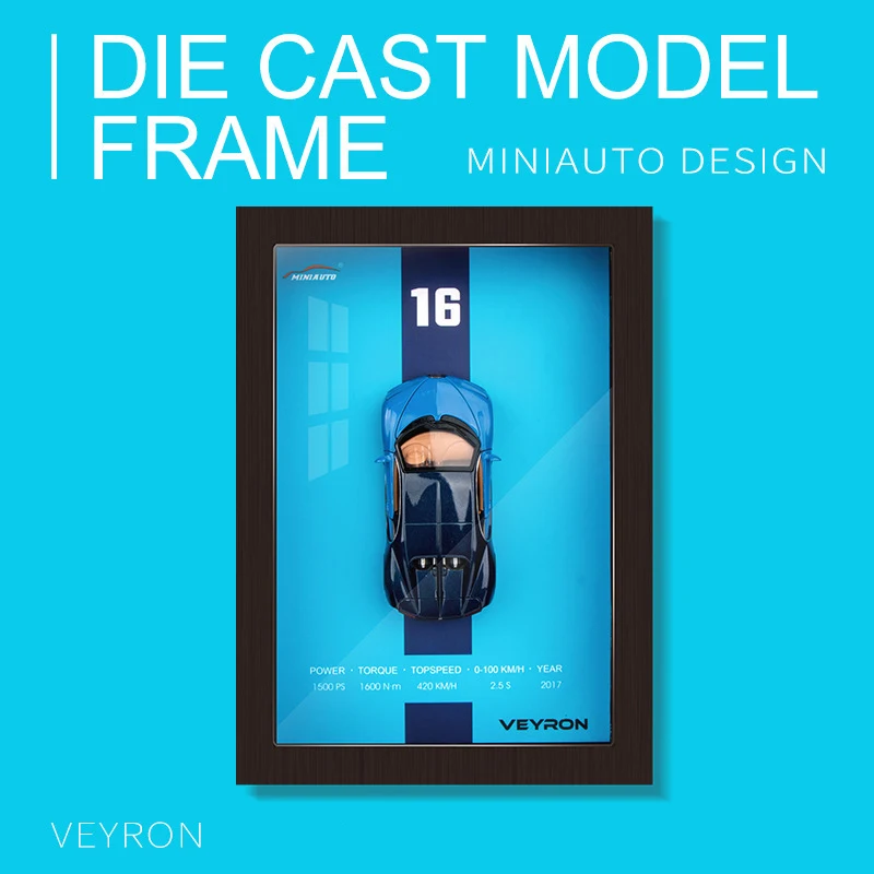 1:32 Photo Frame Version Alloy Metal Sports Car Model Simulation Racing Car Model 3D Hanging Painting Kids Toys Gifts Decoration 6