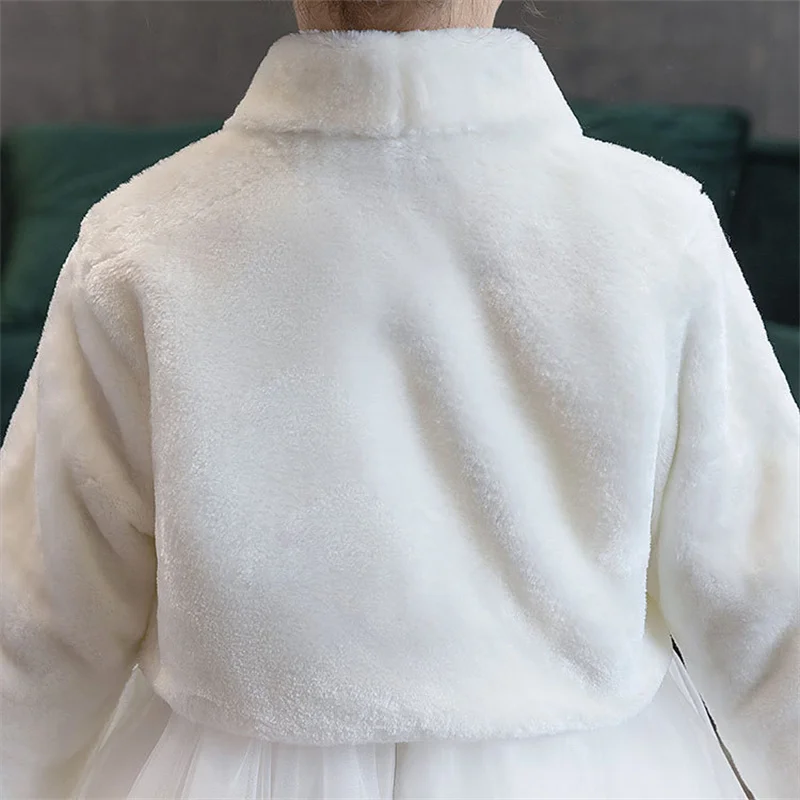 Kids Jackets Kids Coats Girls Plush Jacket Princess Warm Cape Children Wedding Birthday Party Long Sleeves Clothing