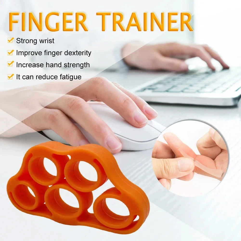 Finger Strength Trainer 5 Finger Finger Strength Grip Band Elastic Silicone Wrist Gripper Band Mini Portable Muscle Building for Rehabilitation Training