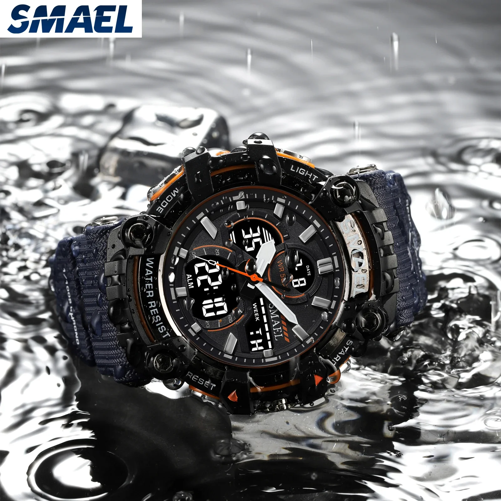 SMAEL Tactical Watch Male Student Sports Dual Display Digital Waterproof Glow Men's Watch 8079 3