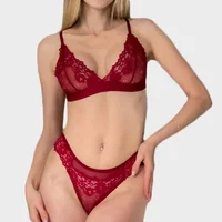Ensemble de soutien-gorge en dentelle Sexy pour femmes, Lingerie Ultra-fine, slip Transparent sans fil, sous-vêtements intimes respirants et exotiques, été 2