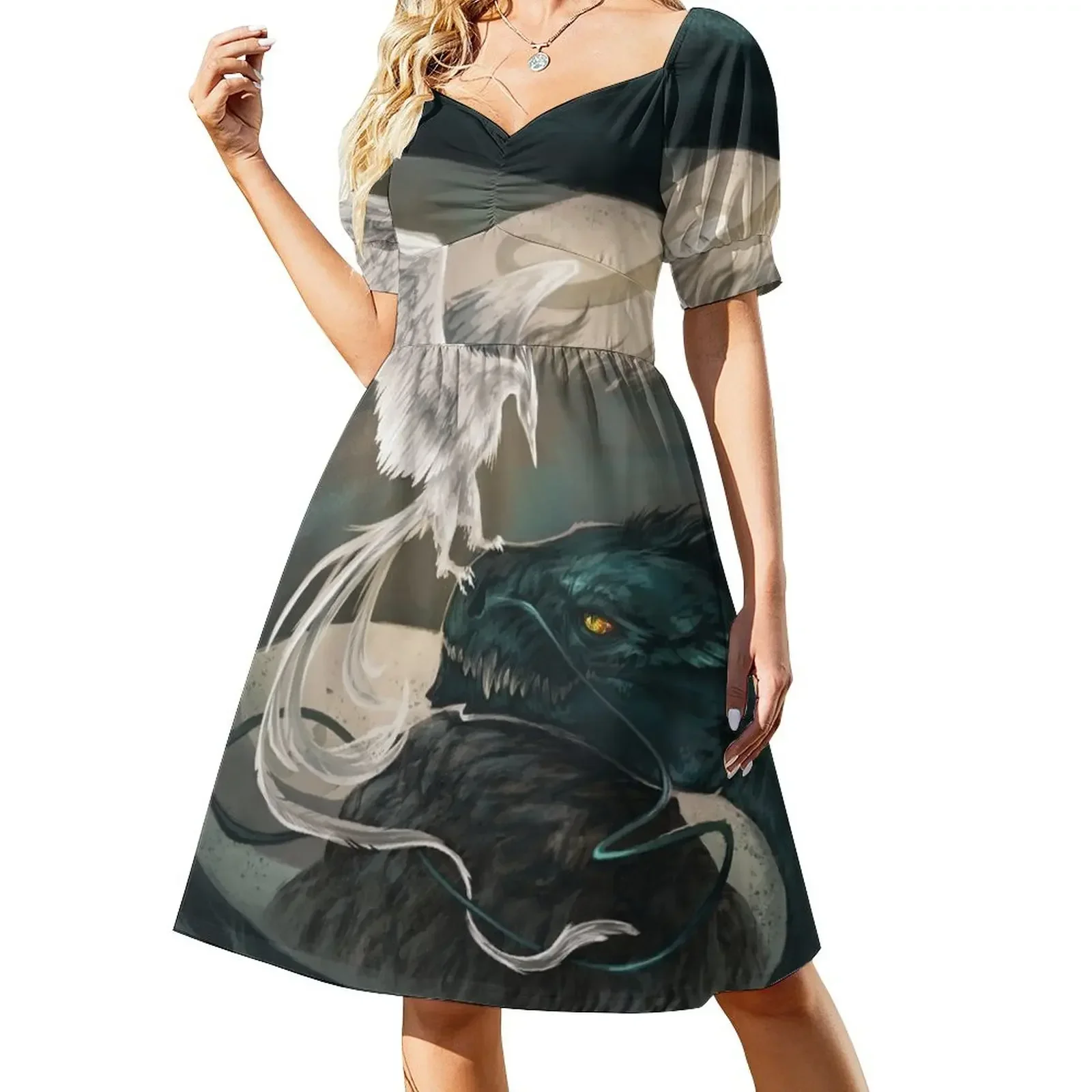 thumbnail image 1 of Vestido de manga corta Lost in the Echo, vestidos para mujer, vestidos de fiesta de diseñador de lujo, vestidos de graduación, 1 of 7