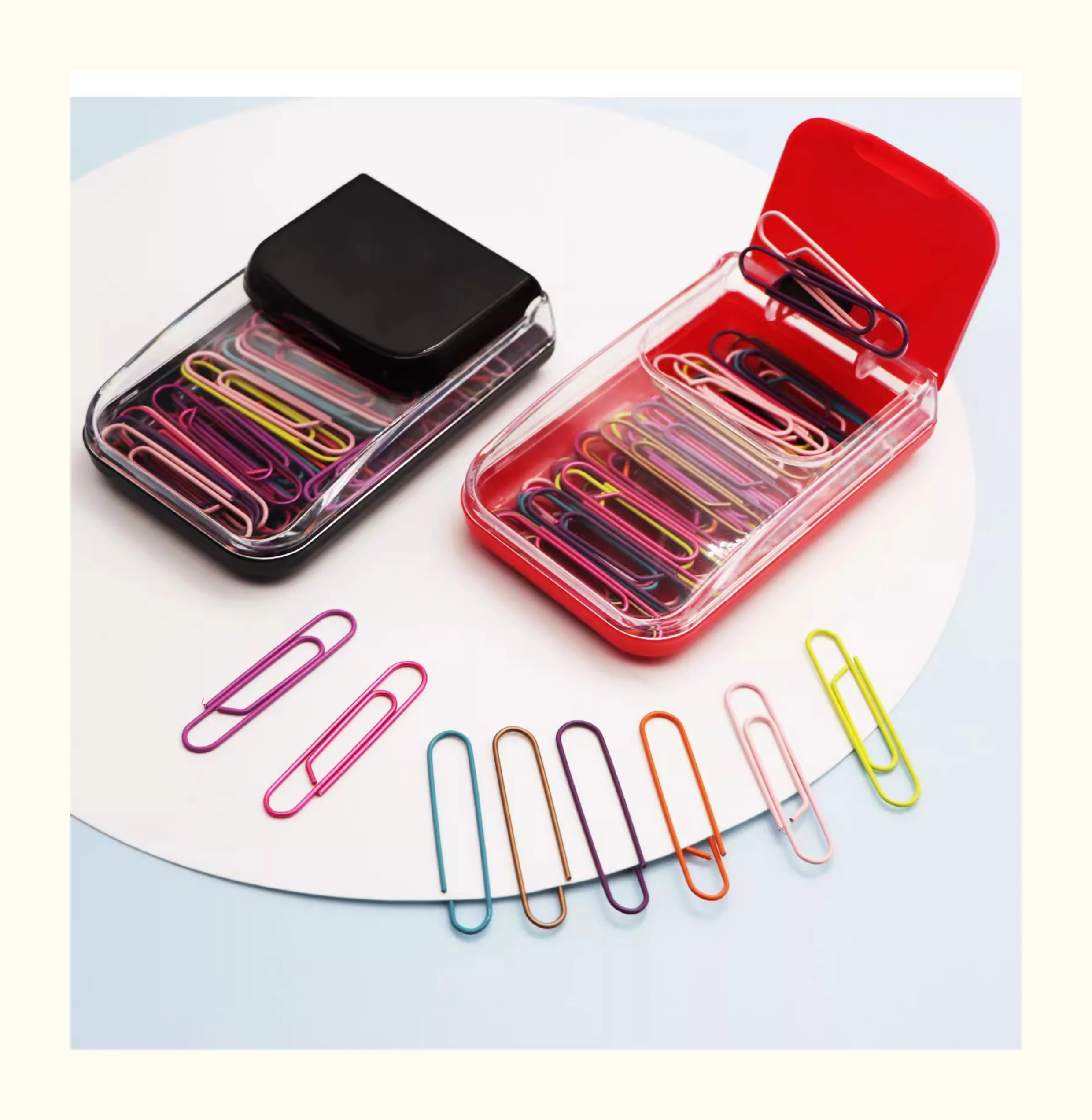 Metal Paper Clip Magnetic Absorption Storage Box For Office Clips Dispenser Desk Clips Holder Office Desk Accessories Stationery