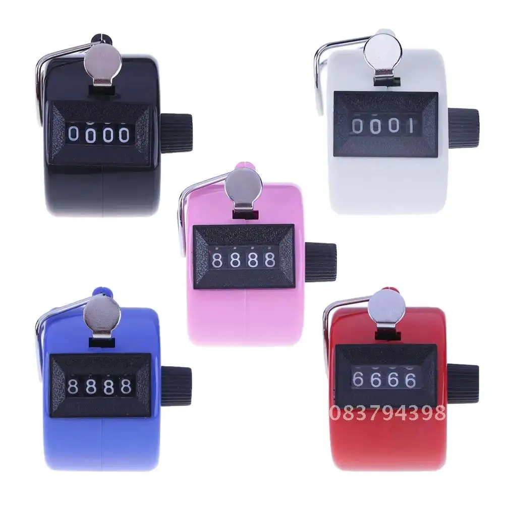 

4 Digit Number Hand Held Tally Counter Digital Golf Clicker Manual Training Counting Counter Metal Counter