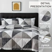 2/3 pièces ensemble de housse de couette en polyester imprimé abstrait doux et respirant, 1 housse de couette + 1/2 taies d'oreiller (pas de drap inclus) 4