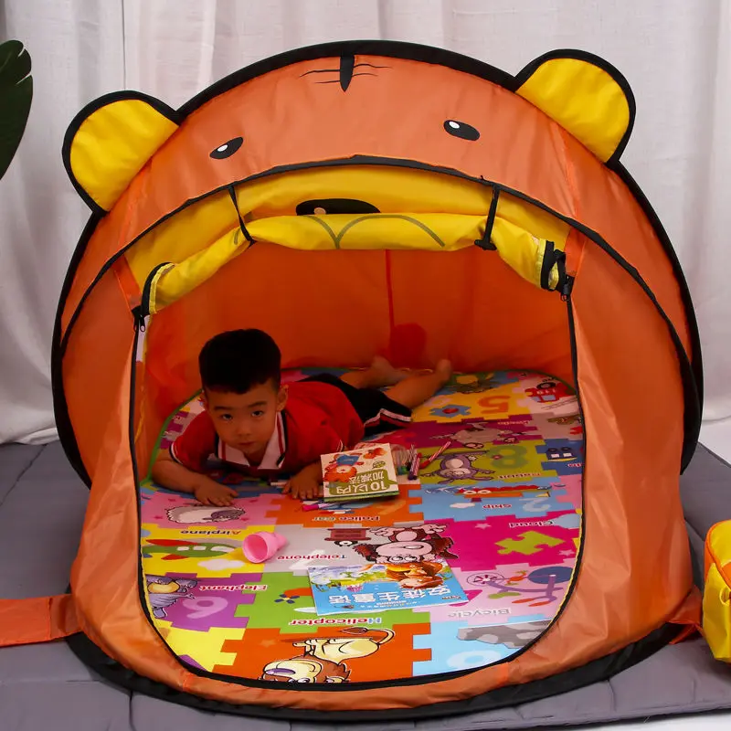 Cute Portable Tiger Kids Tent Cartoon Animal Children Play House Outdoors Pop Up Toy Indoor Net Baby Ball Pit Pool Dropship |