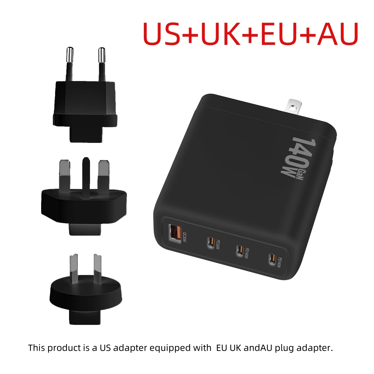 ตัวเลือกสินค้า หัวชาร์จ GaN 140W ชาร์จเร็ว 3 พอร์ต PD3.1 ขนาดเล็ก พกพาสะดวก