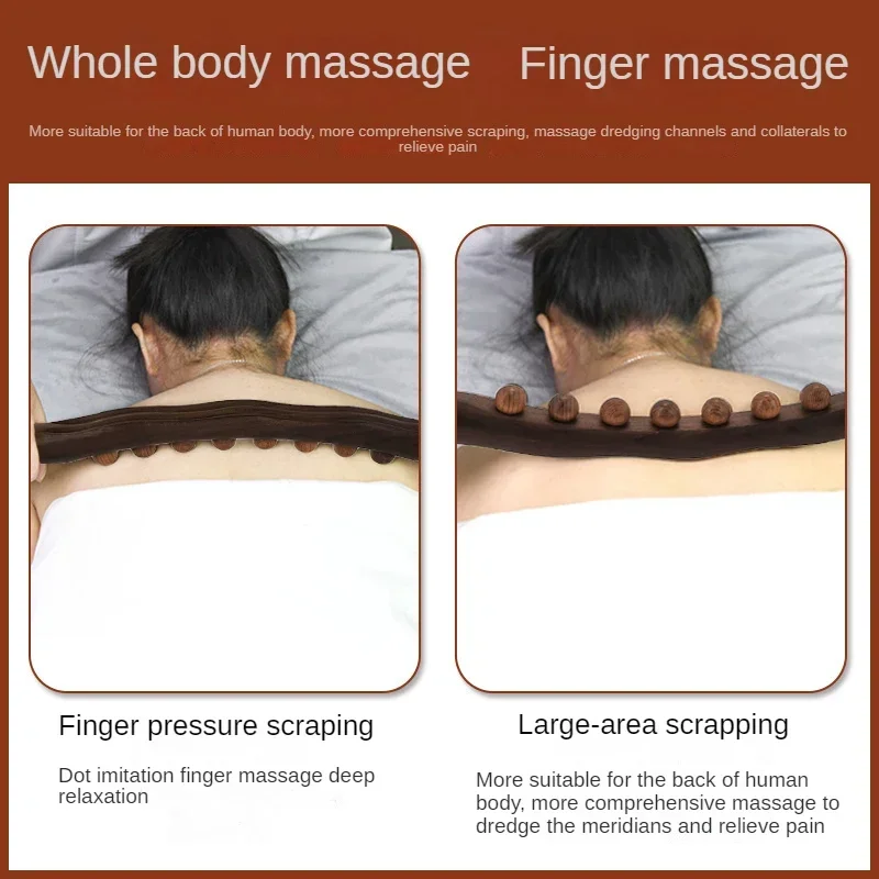Massager for Body Natural Carbonized Wood Scraping Massage Stick Back Massager SPA Therapy Tool Point Treatment Guasha Relax