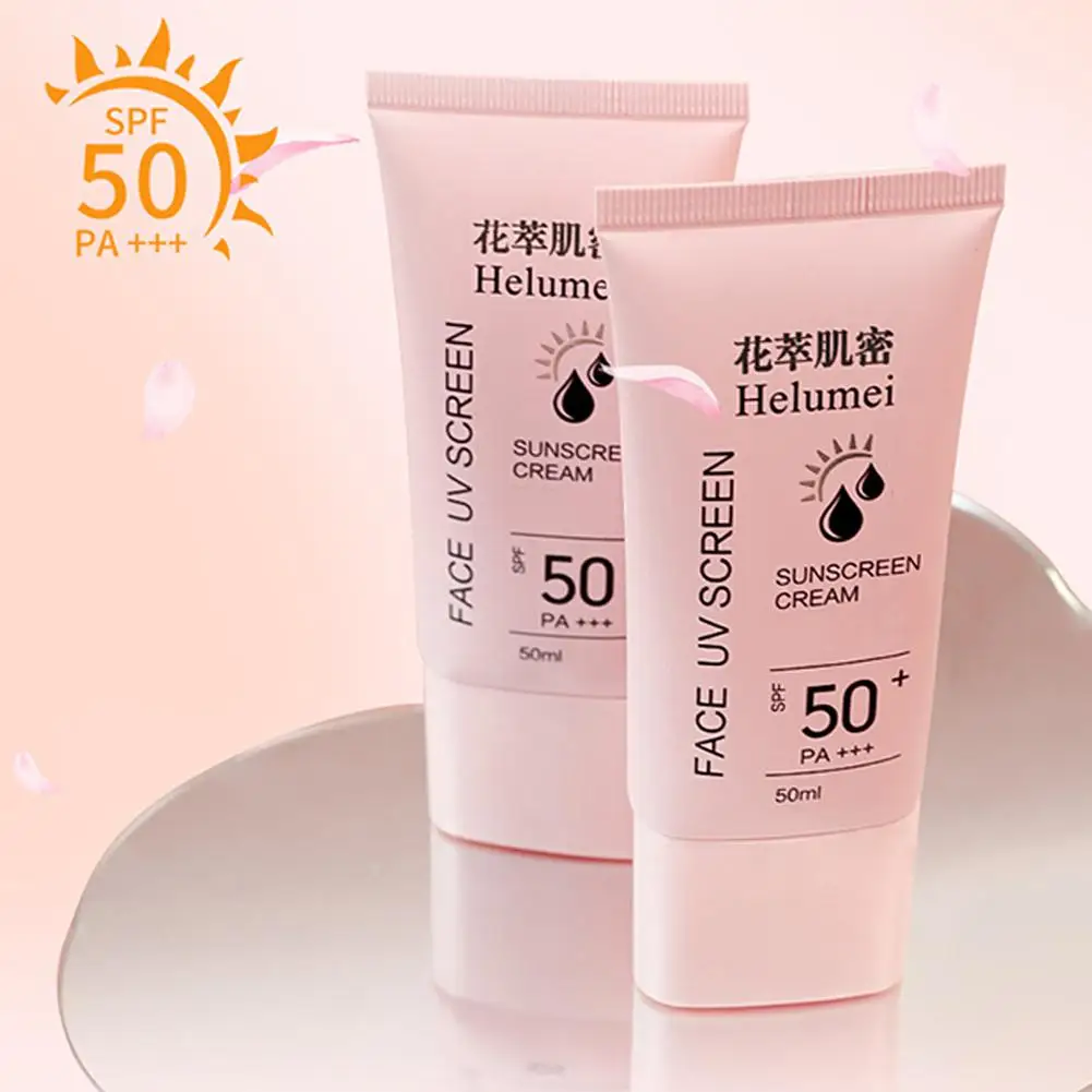 50g Face Body Whitening Sunscreen Cream SPF50+ Refreshing Waterproof UV Protector Concealer Moisturizing Brightening Face Care