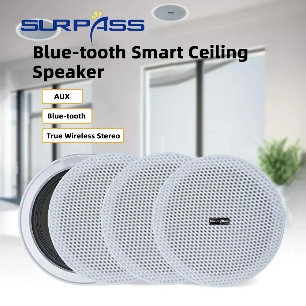 Bluetooth Wall Ceiling Speaker 10W 6inch Dustproof Home Theater Amplifier System For Kitchen Bedroom