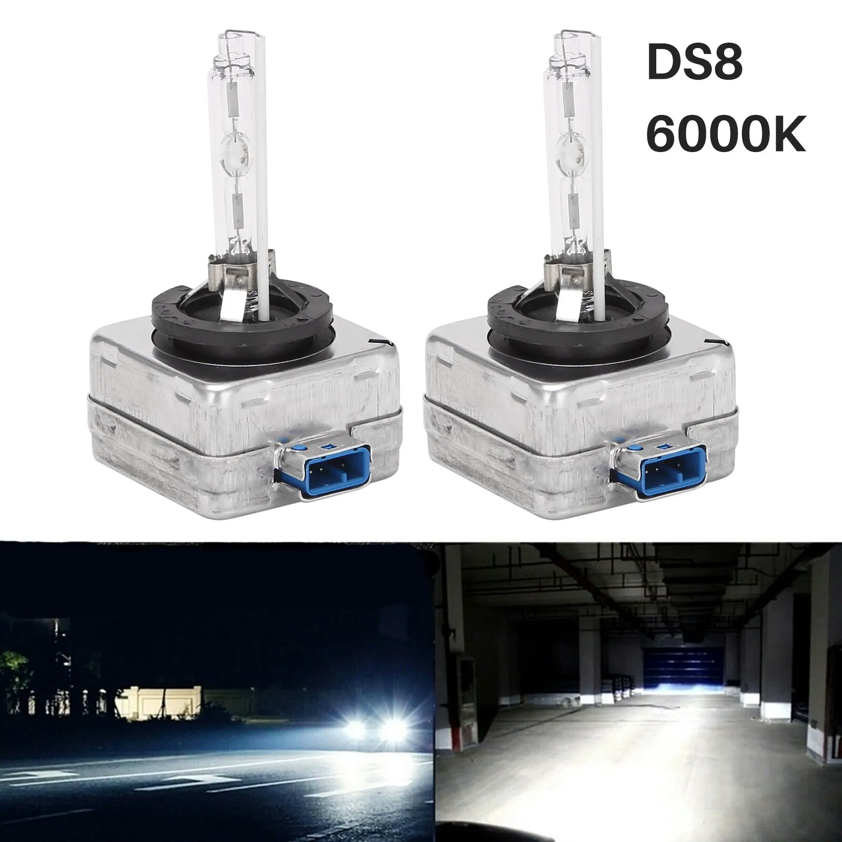 D8S 6000K Xenon HID Headlight Bulbs Set 66548 66549 2X for Beetle Touareg Kia Forte Ford Focus Hyundai Santa Fe