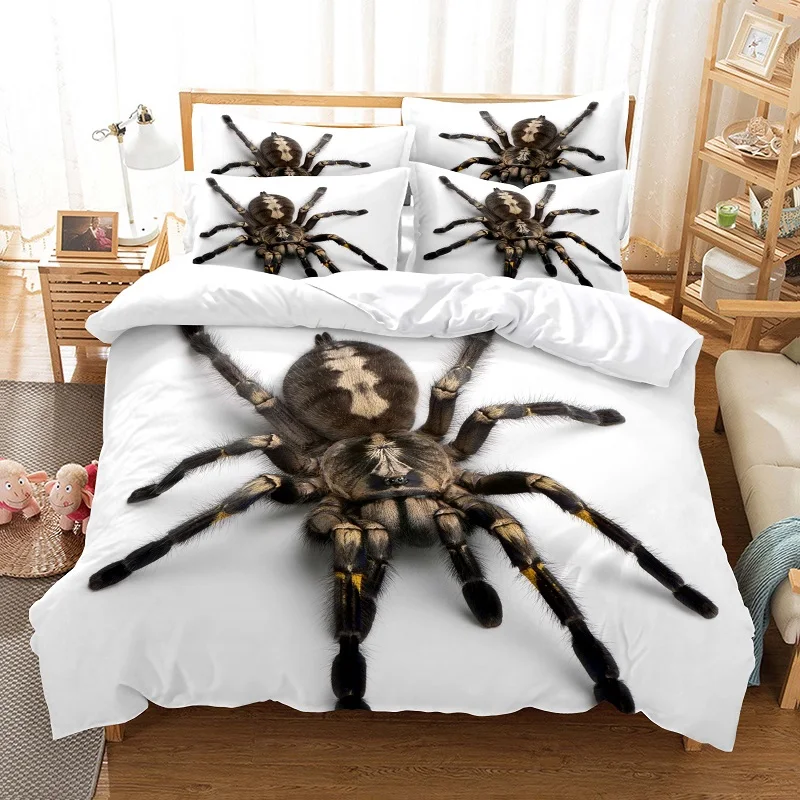 

Spider And Animals Bedding Set Microfiber 3D Print Duvet Cover Queen King Size Fashion Design Comforter Cover With Pillowcases