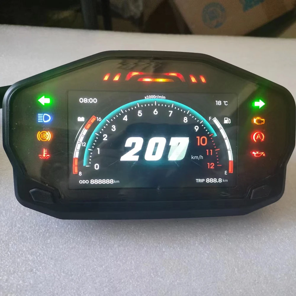

NEW Universal TFT Speedometer For Motorcycle 1/2/4 Cylinder Multifunctional Odometer With Fuel Level Water Temp Gauge