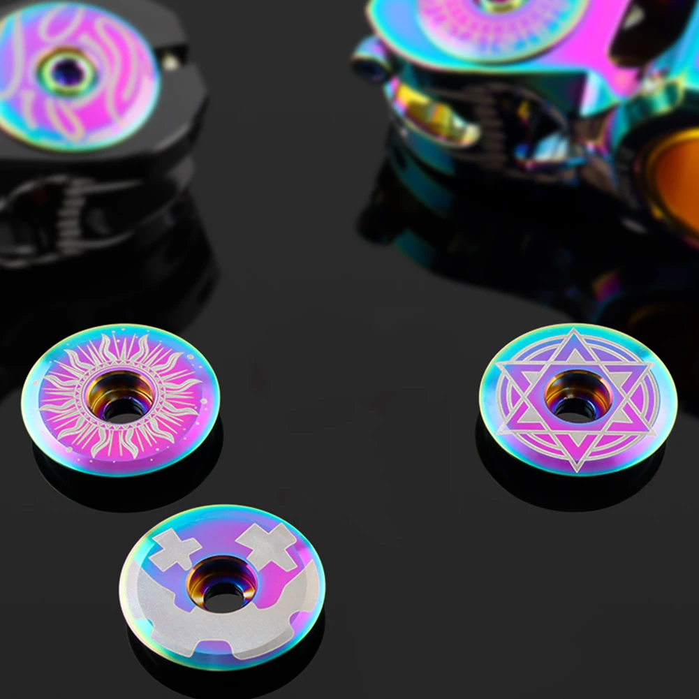 Titanium Headset Stem Top Cap Bicycle Headset Top Cover with Bolt M6 MTB Headset Top Cap Bike Headset Stem Cover Bike Parts