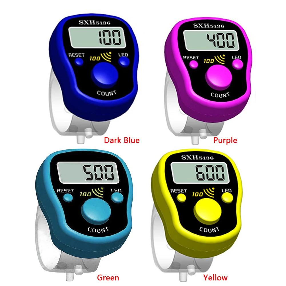 Mini Stitch Marker Row Finger Counter LCD Electronic Digital Display Tally Counter with Light Sewing Knitting Weave Buddha Pray