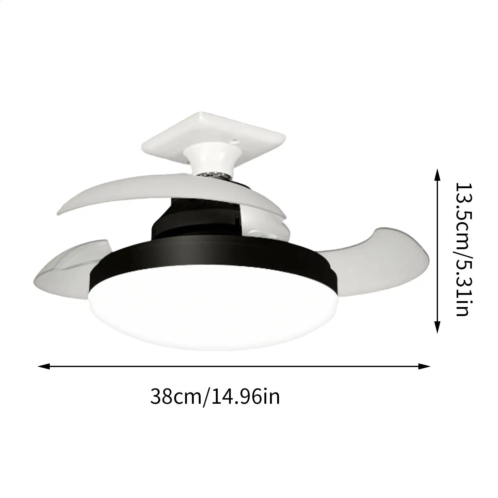 Ceiling Fan with Lights Remote Control Retractable Ceiling Fan Multi-Functional Noiseless Blower Space-Saving Device for Living