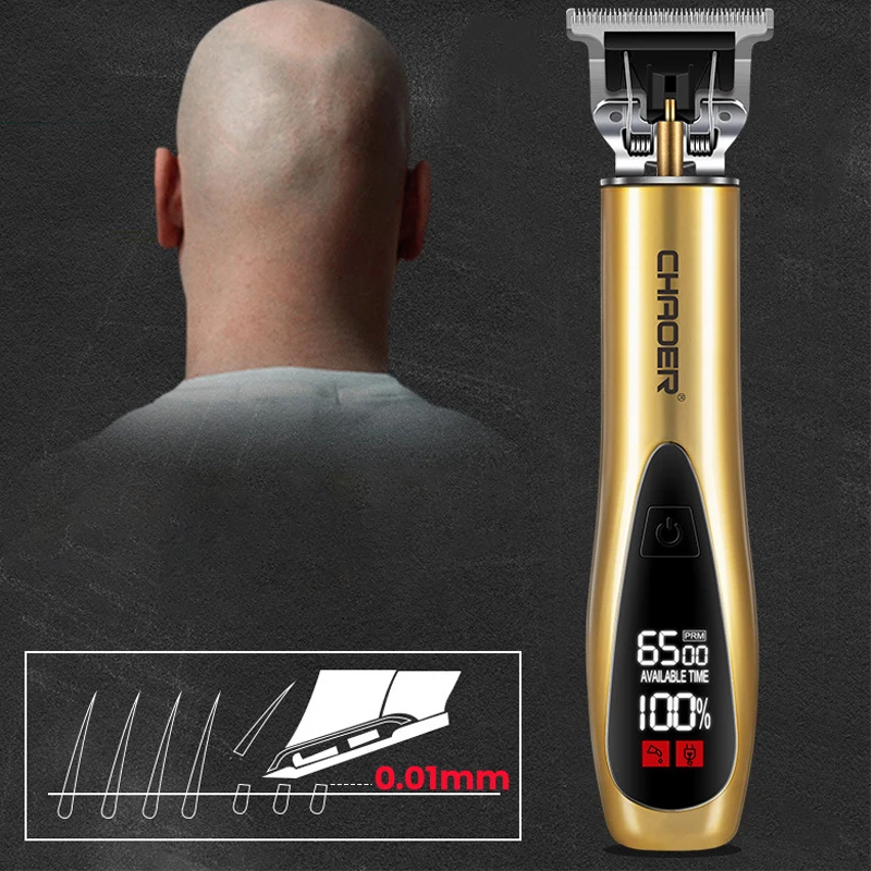 T9 Electric Bald Clippers For Barber Men Professional Hair Trimmer 0.01