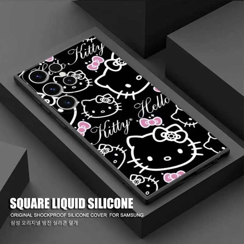 thumbnail image 1 of Funda de teléfono de dibujos animados de Hello Kitty para Samsung Galaxy, S23, S22, S21 Ultra, S20 FE, S10, S10E, Note 20, 10 Plus, Coque de silicona, 1 of 5
