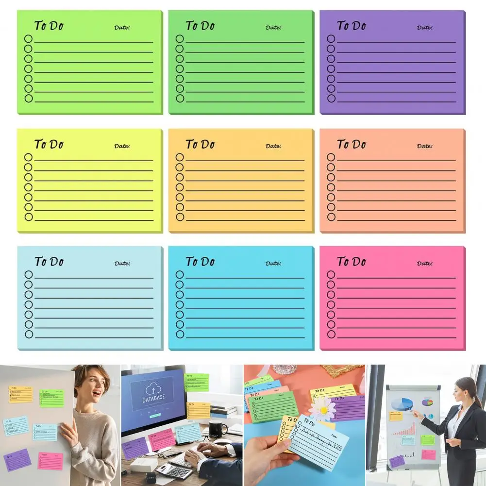 

Sticky Notes Colorful Organization 9pcs Sticky Planning for Durable Office Notepad for Office