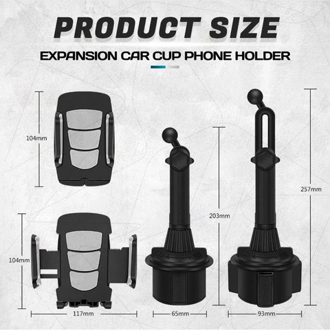 Car Cup Phone Holder Stand Rotatable Adjustable Universal Cell Phone Cup Holder For Car Mobile Phone Accessories