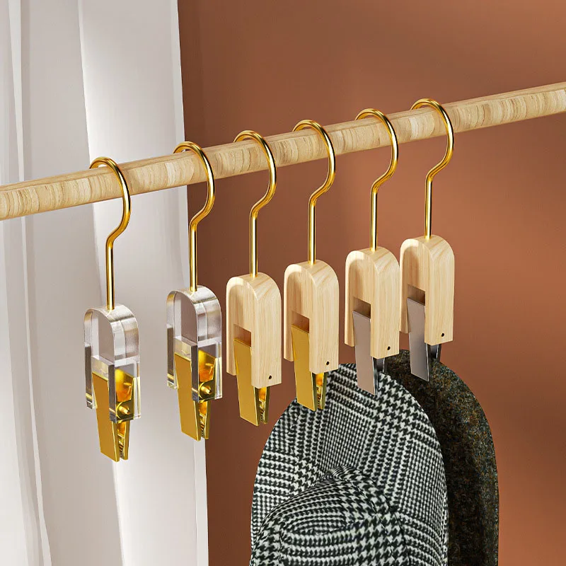 

5/10pcs Acrylic Clothing Hangers Hat Skirt Storage Clip Scarf Hook Drying Clip Bra Socks Seamless Pants Racks