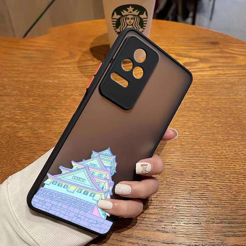 Funda mate para Redmi A1 K50 K40 GAMING K30 K20 10X 10C 10 9C 9T 9 8 7 PRO 4G 5G funda Anime japonés paisaje de casa pintado a mano