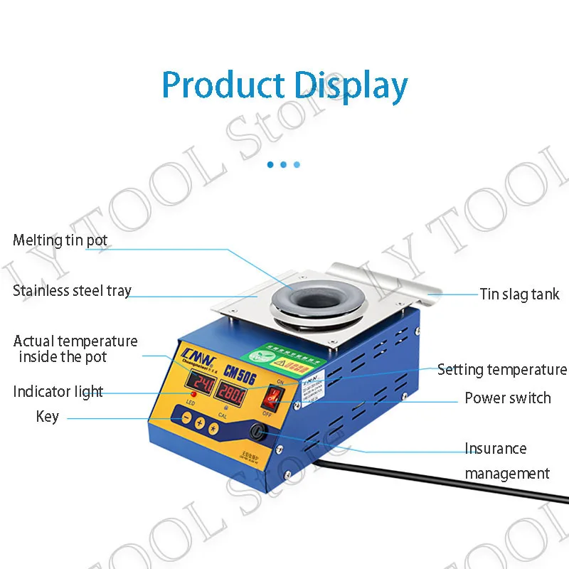 CM-808 Lead-free solder pot Digital display 400w melt tin 1.5KG temperature adju