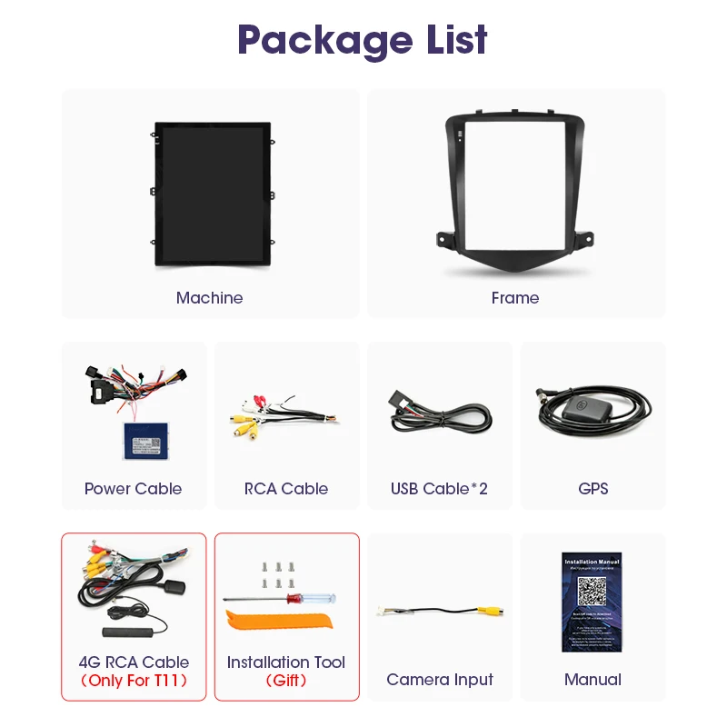 Radio de coche Srnubi 2Din Android 14 para Chevrolet Cruze 2008-2014, reproductor Multimedia de vídeo, Carplay, Android, estéreo con pantalla dividida 6