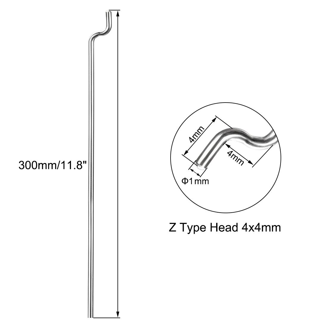 Steel Z Pull/Push Rods 10pcs 1mm Diameter 80/180/300/400mm For RC Airplane Boat Replacement