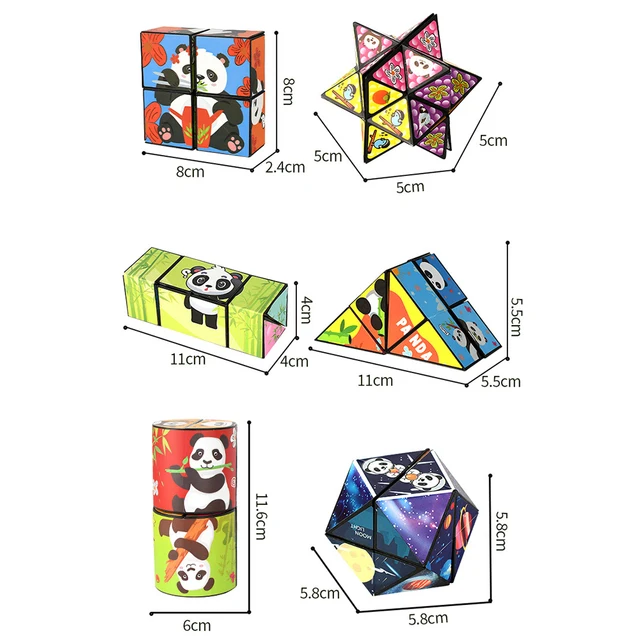 Panda Infinite Magic Cube Flipping Decompress Puzzle Three-Dimensional Small Toy Geometric Folding Anti Stress 6