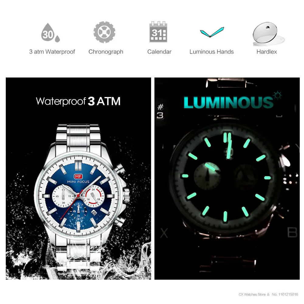 Acquista VA VA VOOM Orologi da uomo Top Brand in acciaio inossidabile Hollow Sport orologio al quarzo impermeabile da uomo orologio da polso luminoso militare Relogio Masculino in Italia a partire da