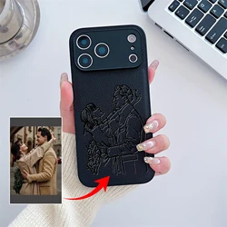 Personalized Laser Engraved Photo Case - Custom Design - iPhone 14 Plus (Black)