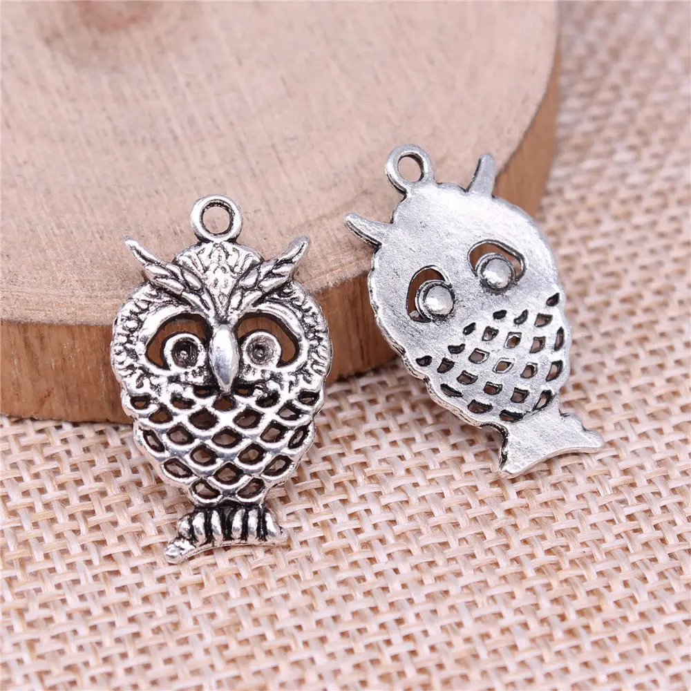 

Components Owl Charms Vintage Jewelry 24x15mm 20pcs