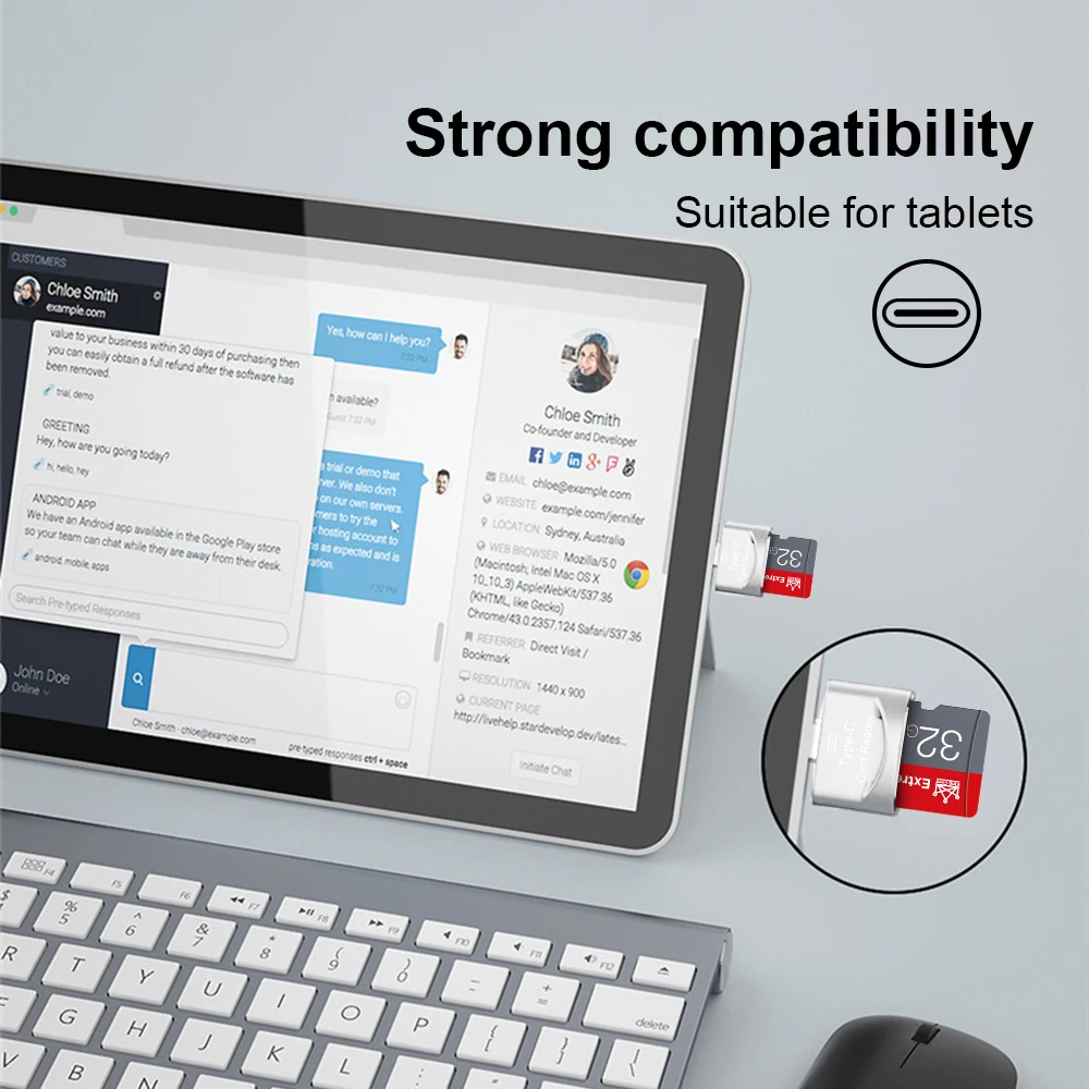 Card Reader TF Micro-SD to Micro USB Type C OTG Adapter For Macbook Xiaomi Samsung