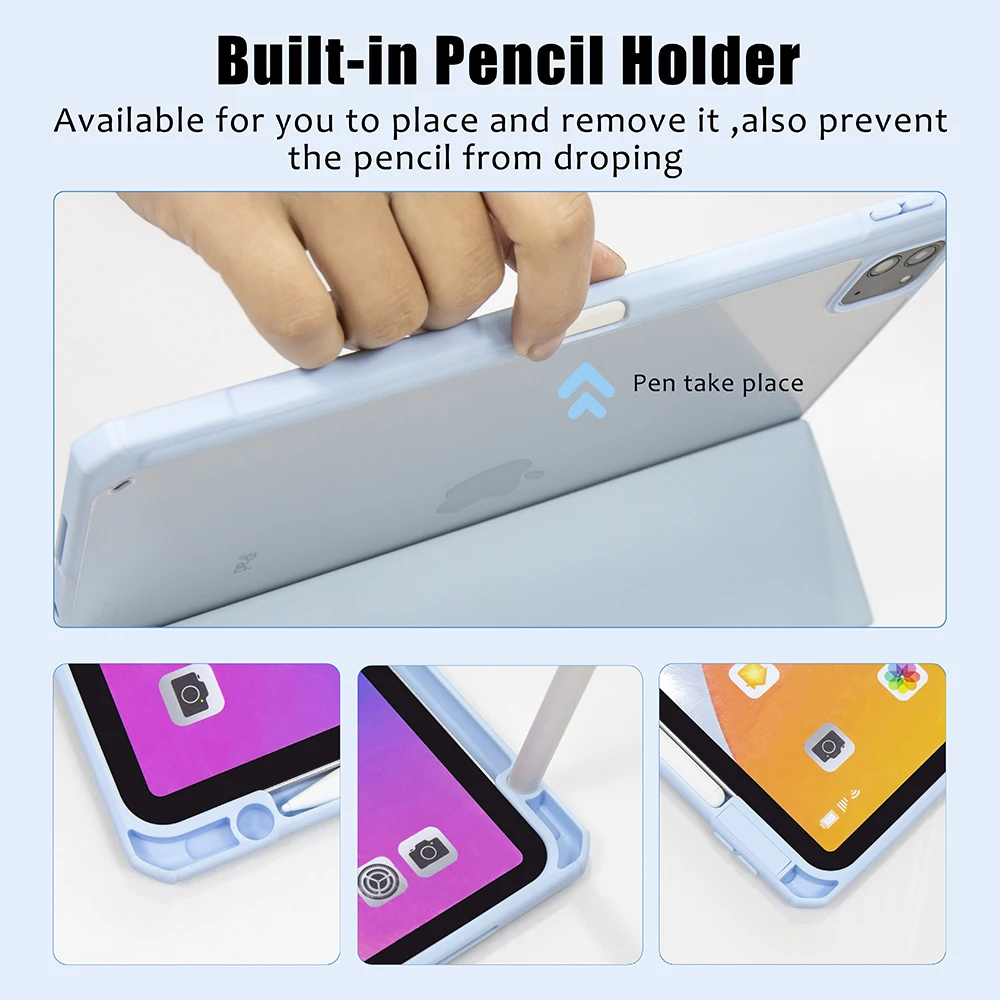 Estojos para Ipad Capa para Ipad Air Air Pro 11 9ª Geração 10.2 8th Mini 9.7 10.5 2023 - Imagem 2