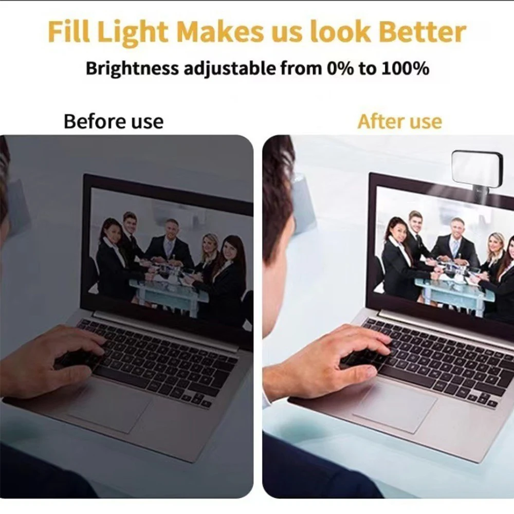 Selfie fill light portable mini selfie rechargeable mobile phone computer video conference live stream clip 3 modes