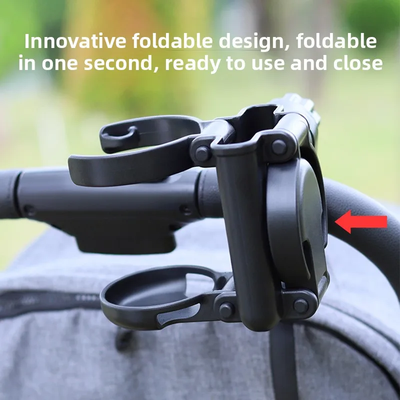 3-in-1Universal Stroller Water Cup Holder with Phone Holder Universal Foldable Bottle Holder for Wheelchair Stroller Accessories