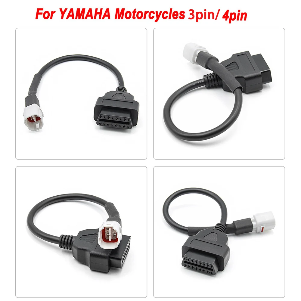 

Motorcycle OBD2 3/4 Pin Cable for Yamaha 3/4Pin Female Plug Diagnostic Scanner 4P To OBD2 16 Pin Convert Adapter For Yamaha ATV