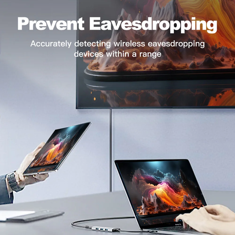 Wireless RF Signal Scanner 5 Levels Adjustable Sensitivity Signal Detector GPS Detector for Travel Hotel Car for Office Bathroom