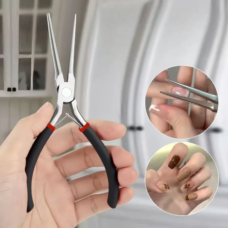 4.5인치 스프링 시트 니들 노즈 플라이어 - 다용도 미니 주얼리/네일 아트 플라..