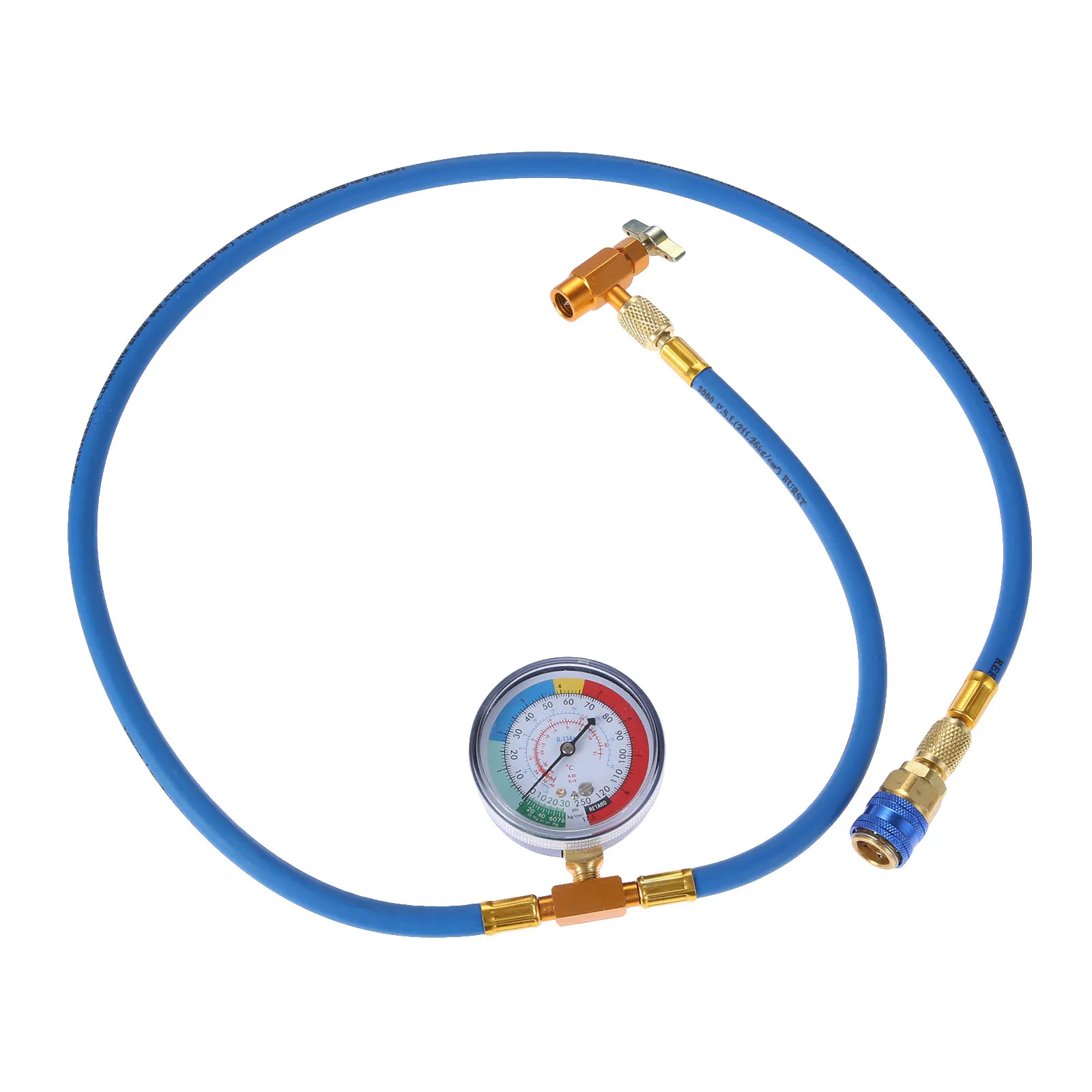 

1Pc R134A Air Conditioning Refrigerant Charging Hose with Gauge Recharge Measuring Tool AC Refrigerant Can Opener Quick Coupler