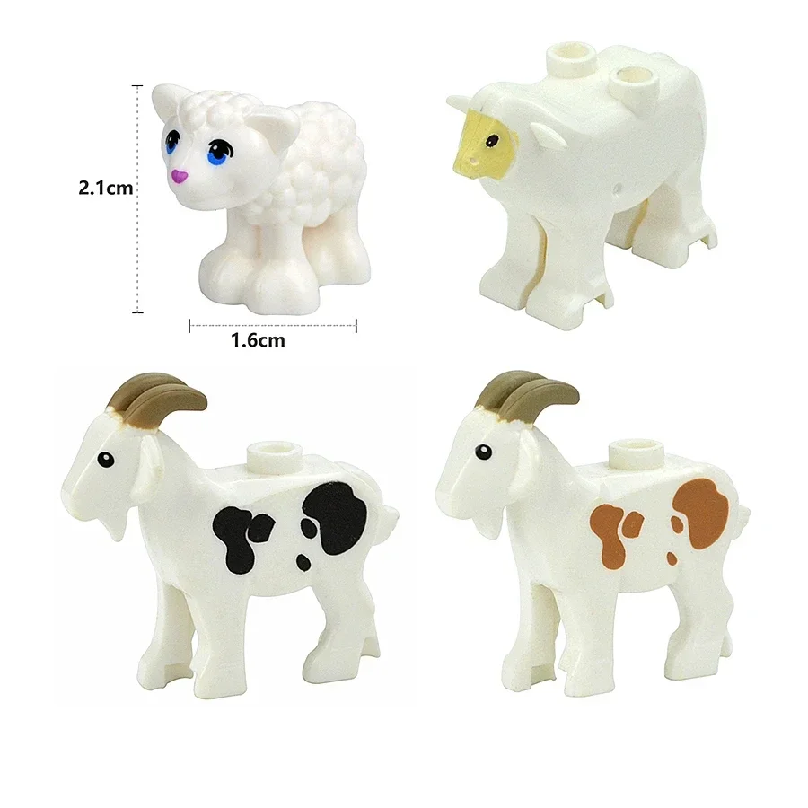 4 Bloques De Construcción Animales – León, Oso, Rinoceronte Y Tigre Miniatura, 131-153 Piezas Cada Uno