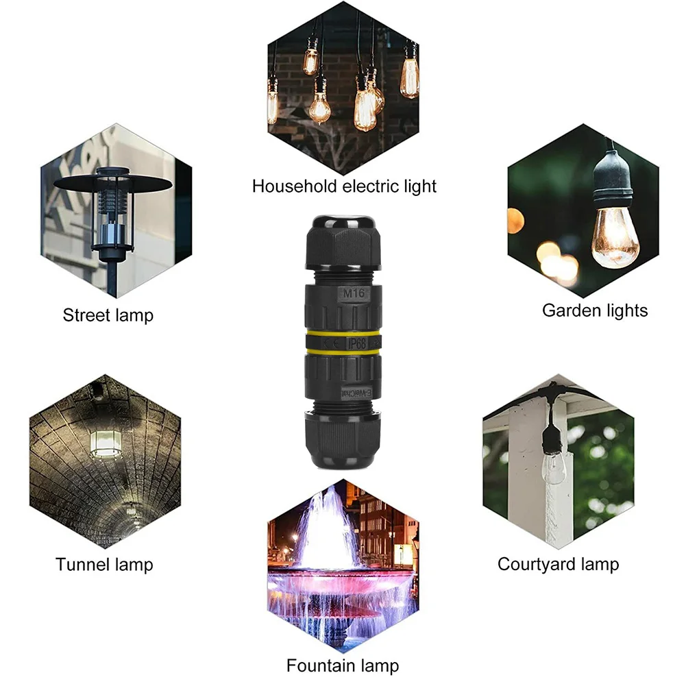 3Pin Outdoor Junction Box IP68 Waterproof Electrical Cable Wire Connector 240V-400V Outdoor Rainproof Terminal outdoor cable connector