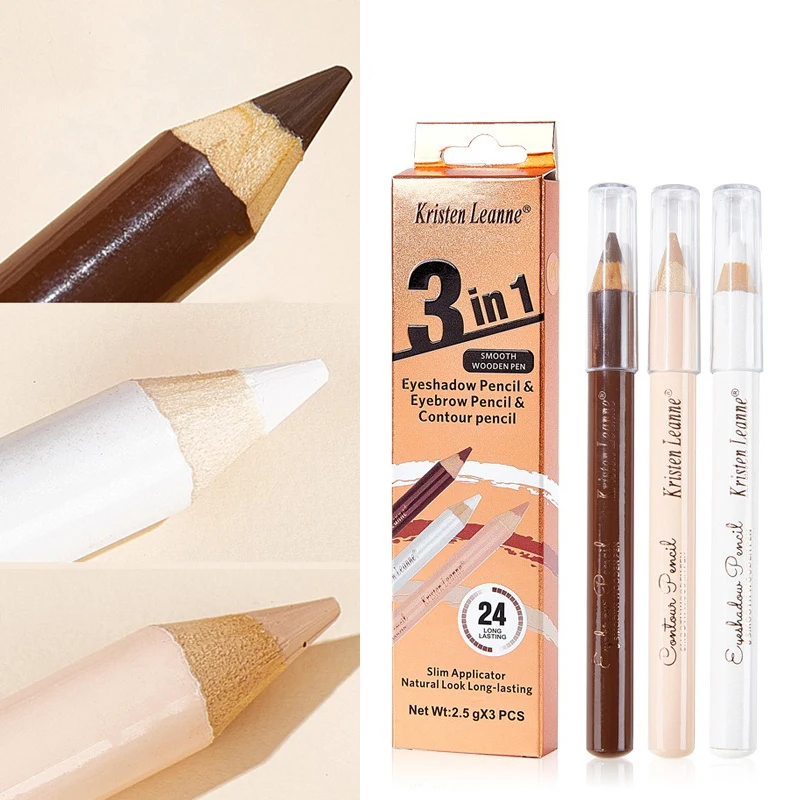 Eyebrow Contour Eyeliner Pencil Eyeshadow Lying silkworm 3 IN 1 Kit Waterproof Matte Cream Nude Eye Makeup Pigment Concealer Pen eye makeup set makeup kit