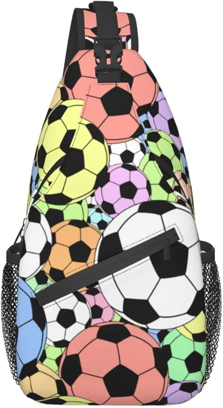 

Soccer Balls Chest Bags Crossbody Sling Bag Travel Hiking Backpack Casual Shoulder Daypack For Soccer Fans Women Men