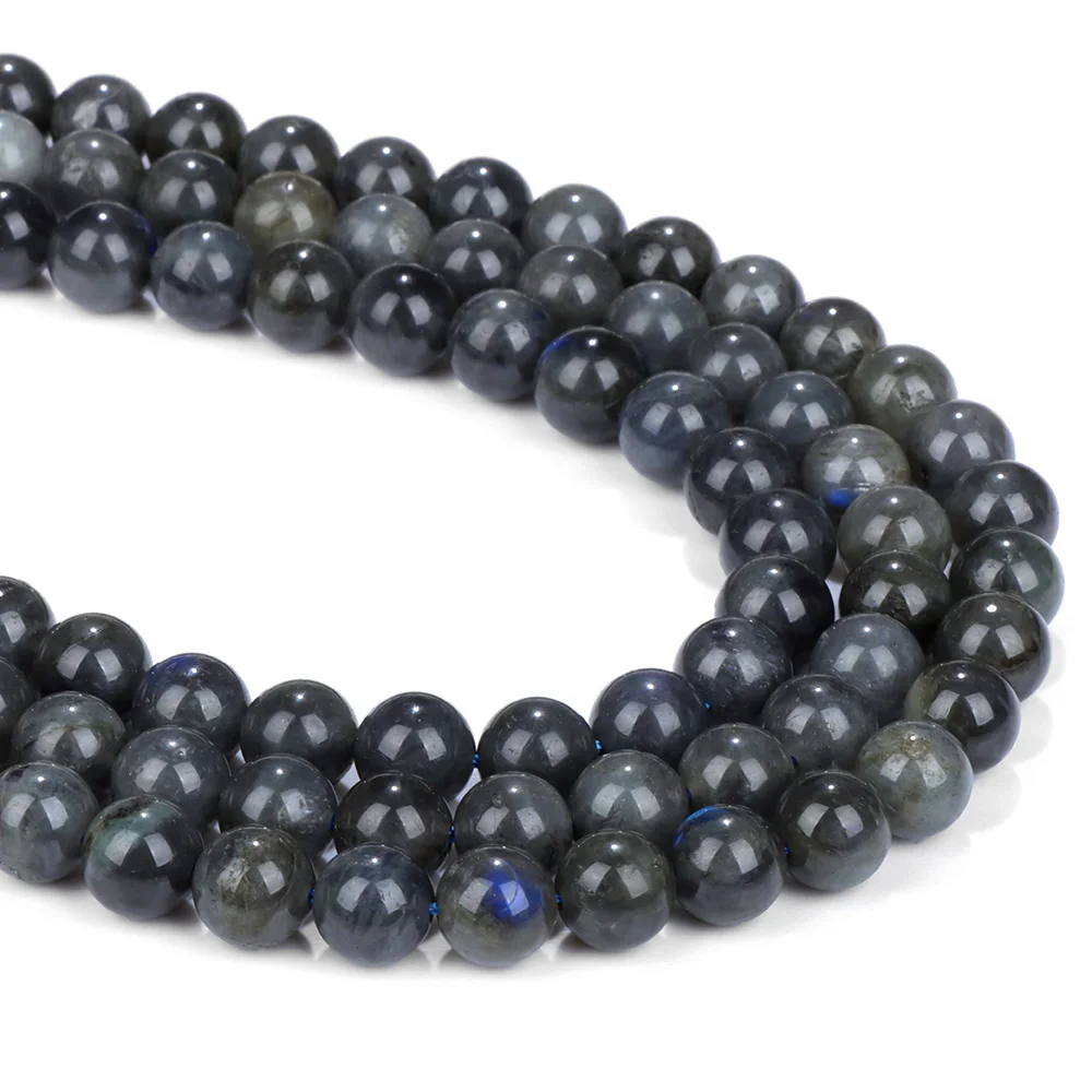 High quality Natural Spectrolite gem Stone beads black Round